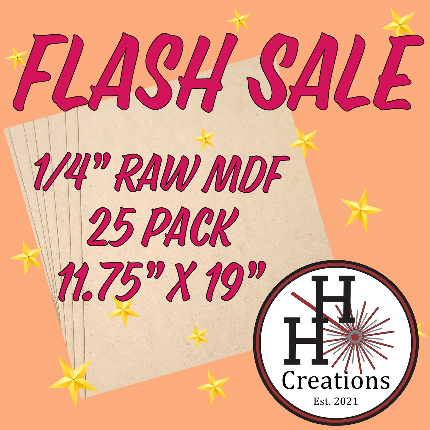 Flash Sale - 1/4" Premium Raw MDF Draft Board - Without Slick Finish - 11.75" x 19" - $95 - Price will reflect in checkout