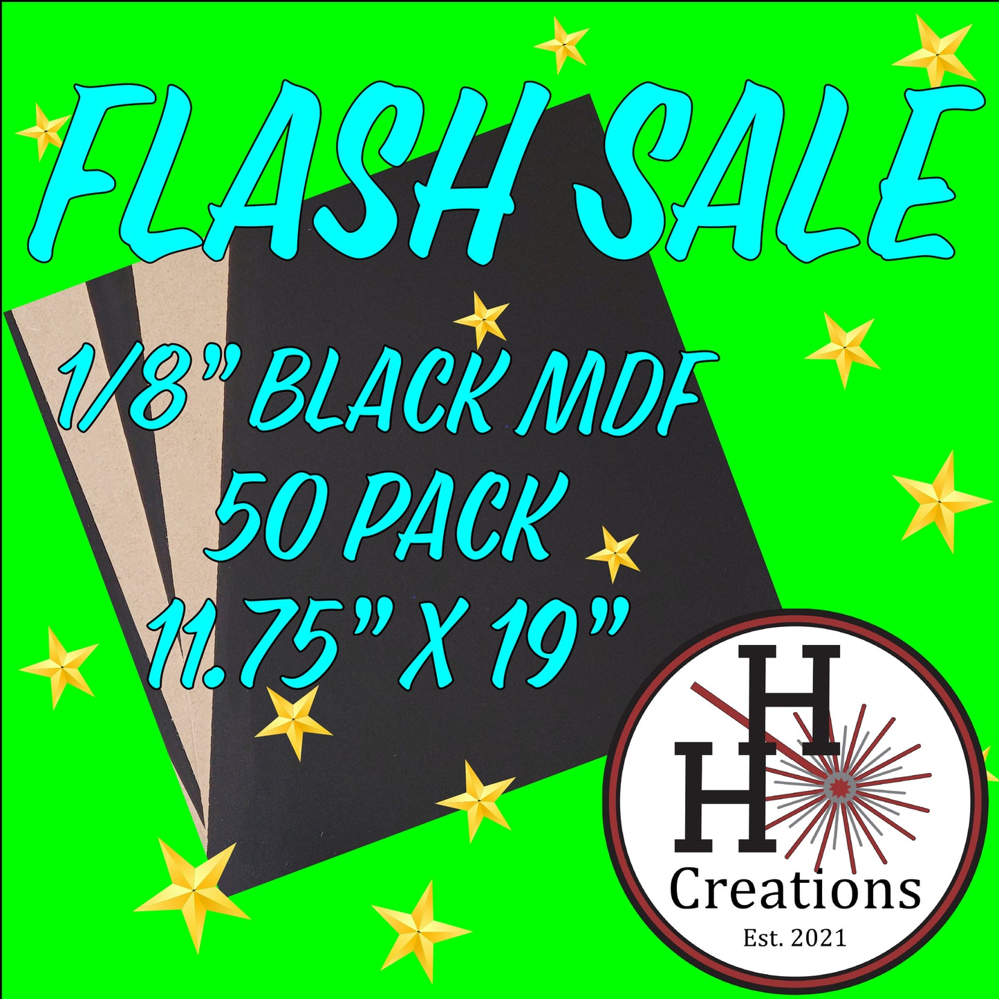 Flash Sale - 1/8" Black Single-Sided MDF Draft Board - 11.75" x 19" - $130
