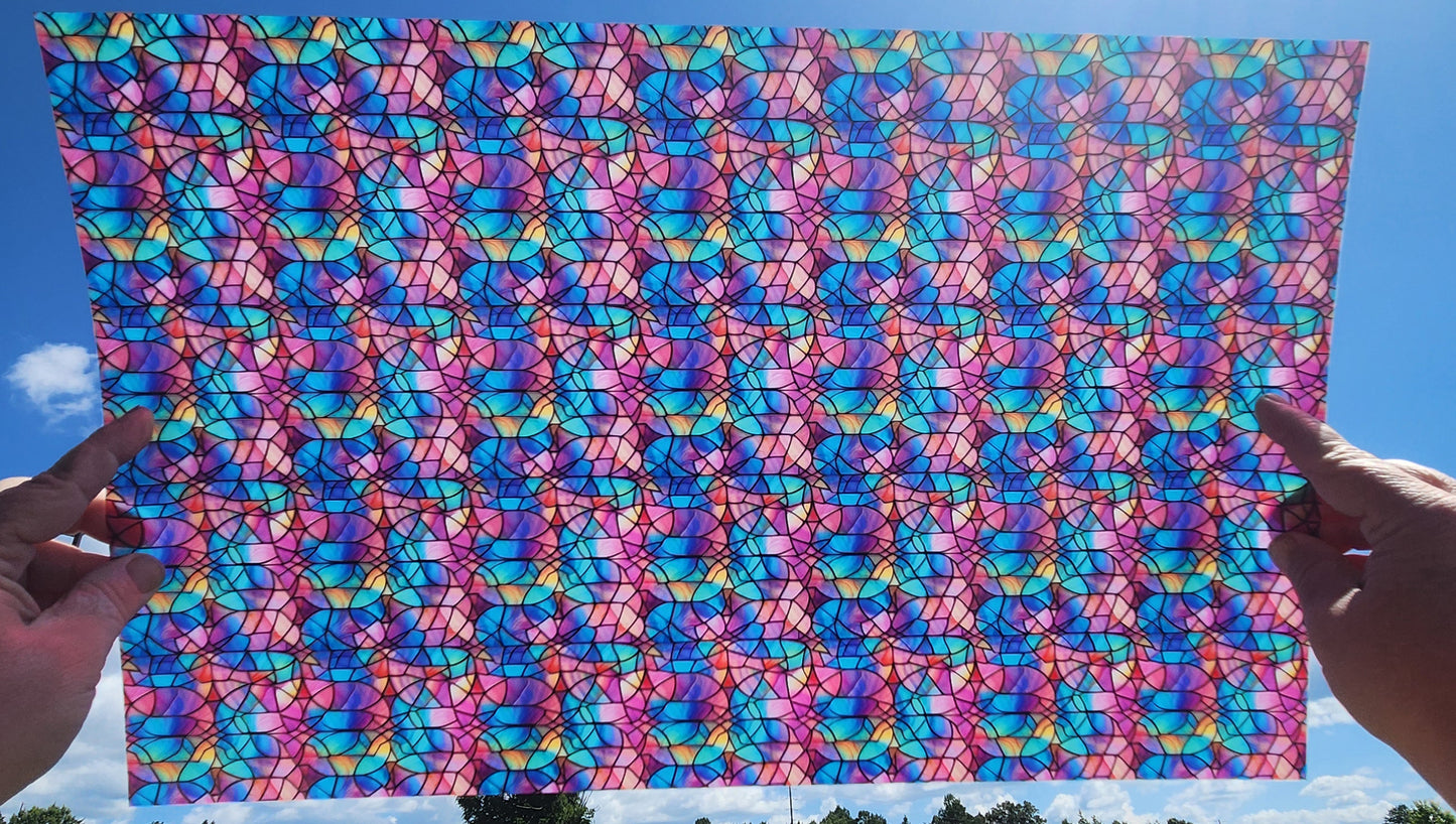 DecoCraft - Elevated Textures - Realistic Stained Glass - Multicolor - Pastel IX