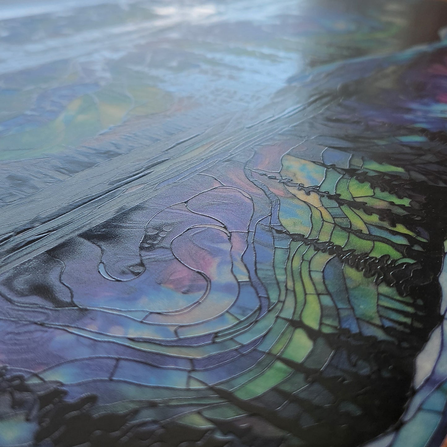 DecoCraft - Elevated Texture - Cherokee Rose - Realistic Stained Glass - Spectacular Northern Lights