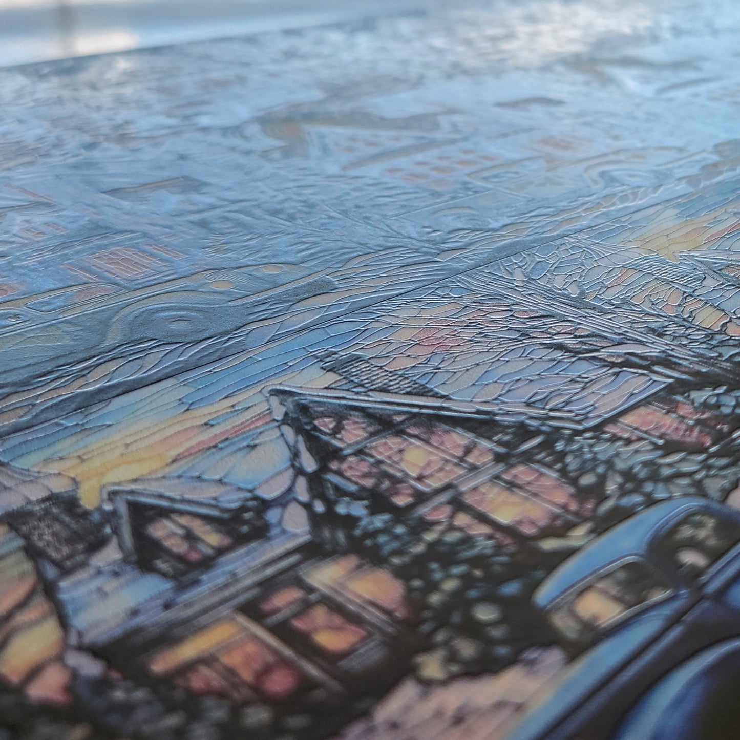 DecoCraft - Elevated Texture - Cherokee Rose - Realistic Stained Glass - Winter Trucks