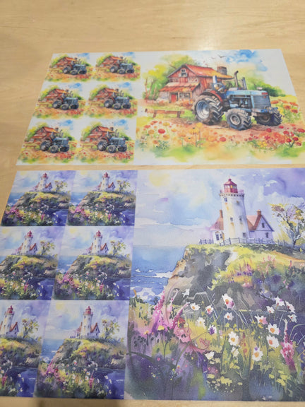 DecoCraft - Office Clean Out - Flat Non-Textured Large Scenic Tile Prints - Volume 2 - Multiple Bundles Available