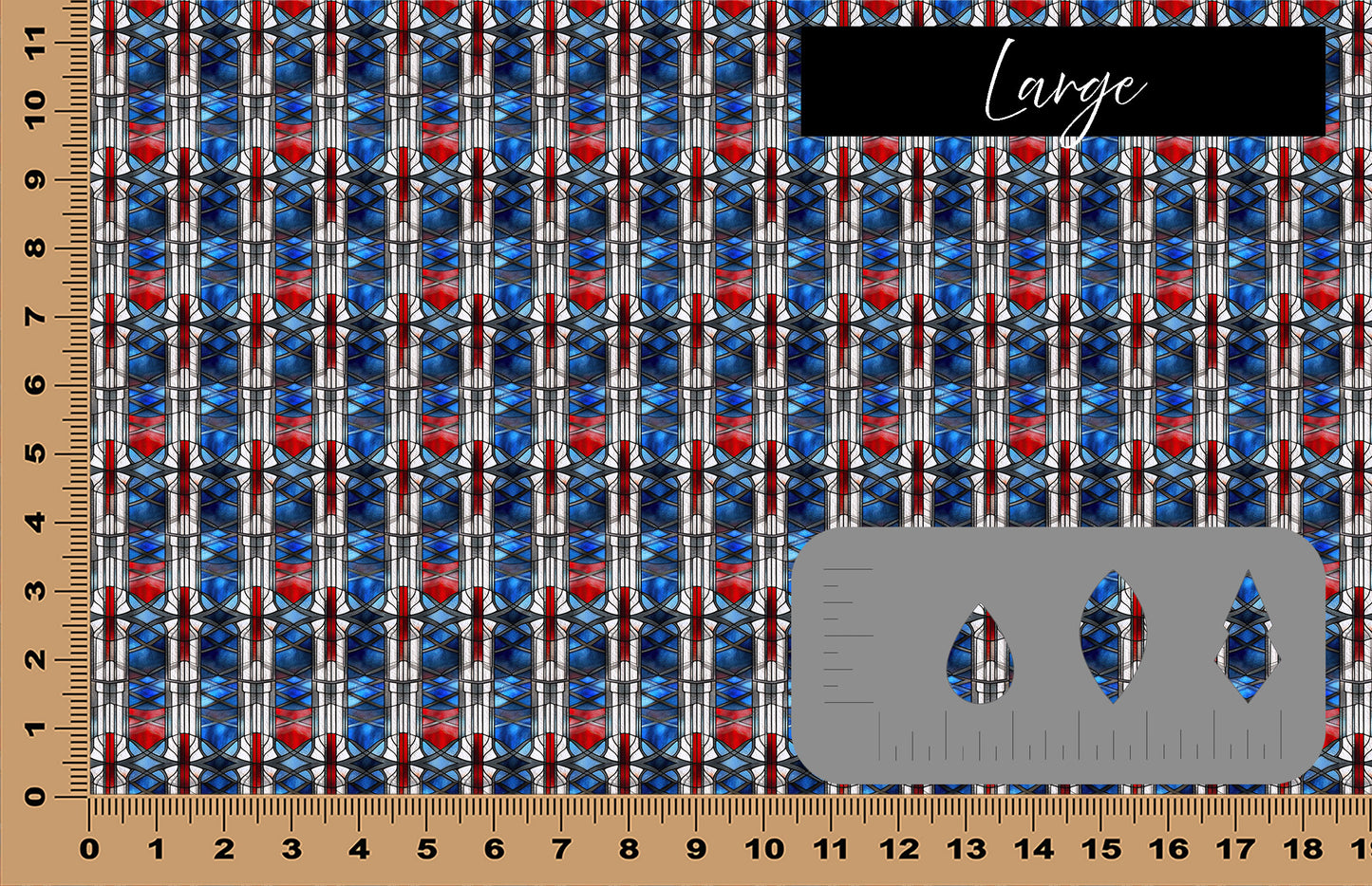 DecoCraft - Elevated Textures - Realistic Stained Glass - Art Deco - Patriotic IV