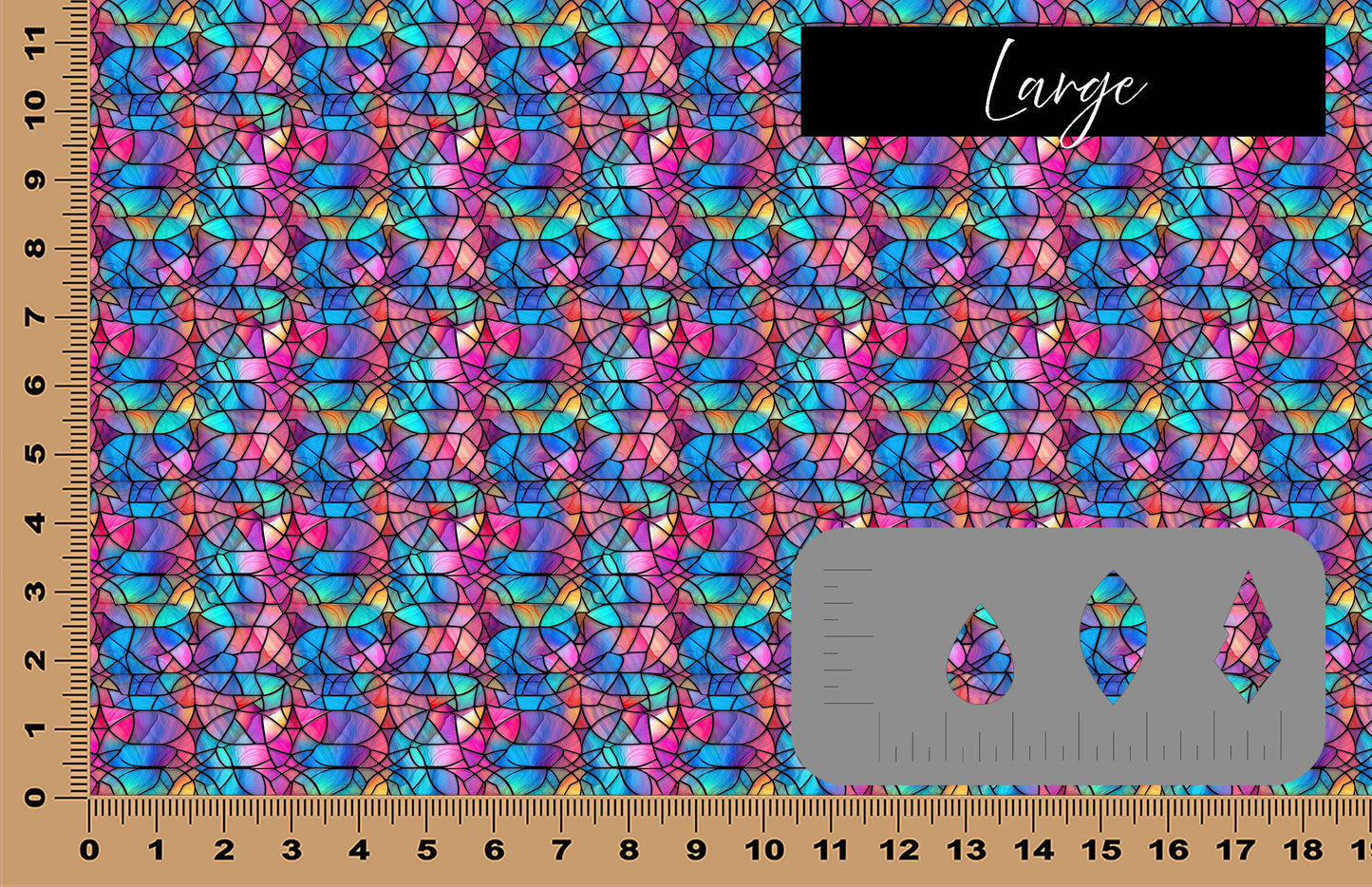 DecoCraft - Elevated Textures - Realistic Stained Glass - Multicolor - Pastel IX