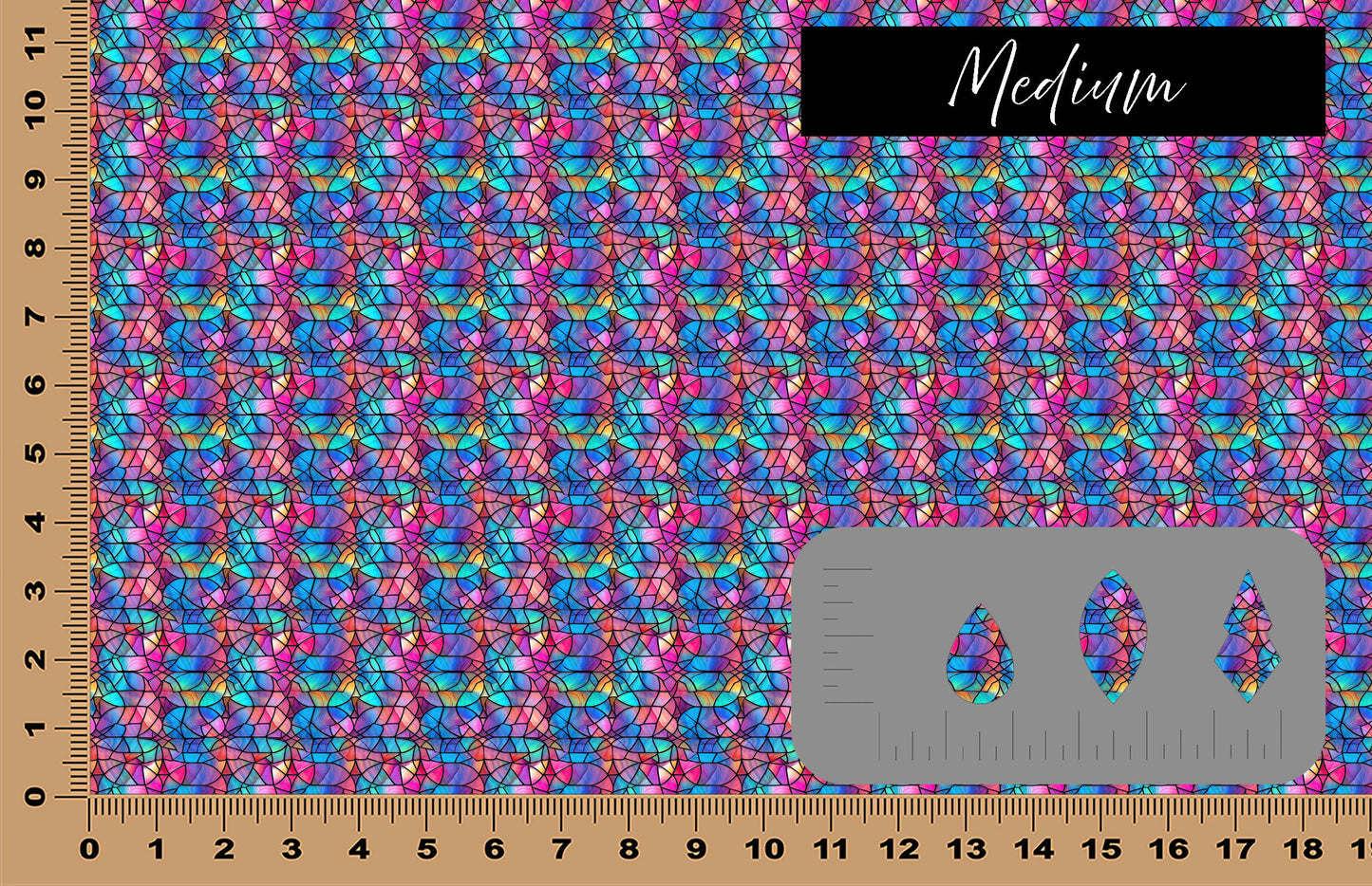 DecoCraft - Elevated Textures - Realistic Stained Glass - Multicolor - Pastel IX