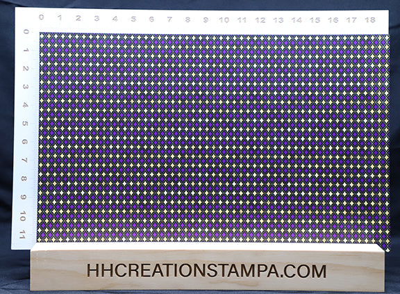 DecoCraft - Mardi Gras - Fancy Gold and Purple Argyle