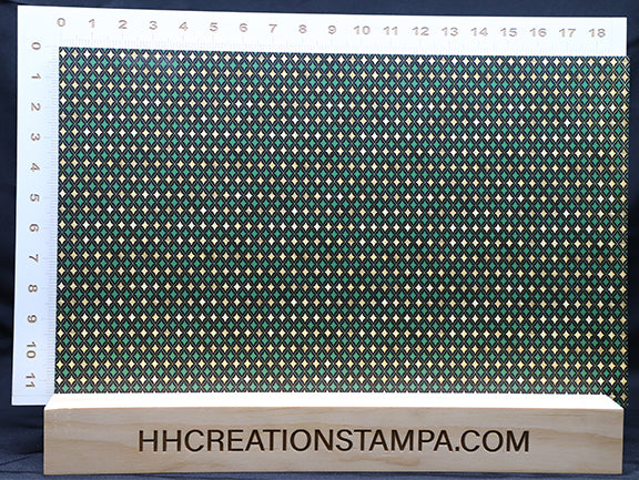 DecoCraft - Mardi Gras - Fancy Gold and Green Argyle