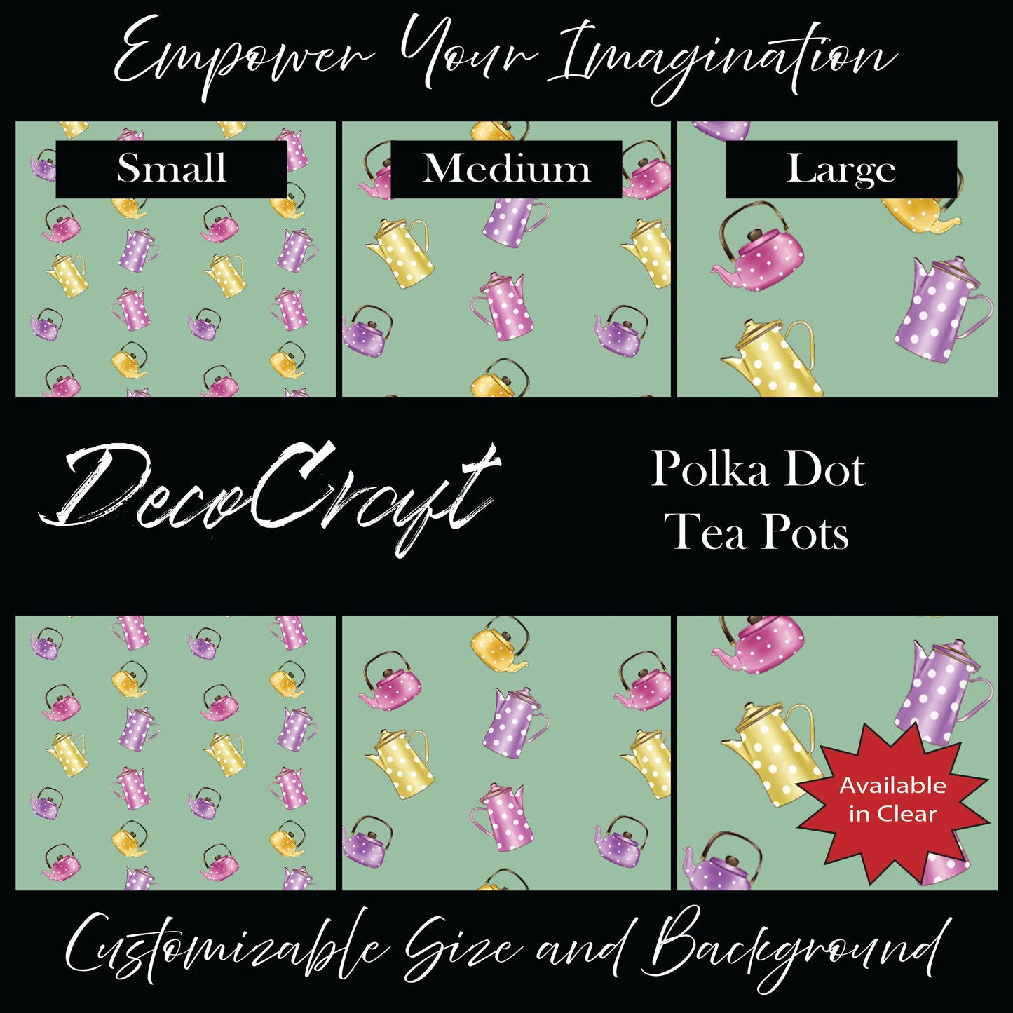 DecoCraft - Spring & Easter - Polka Dot Tea Pots