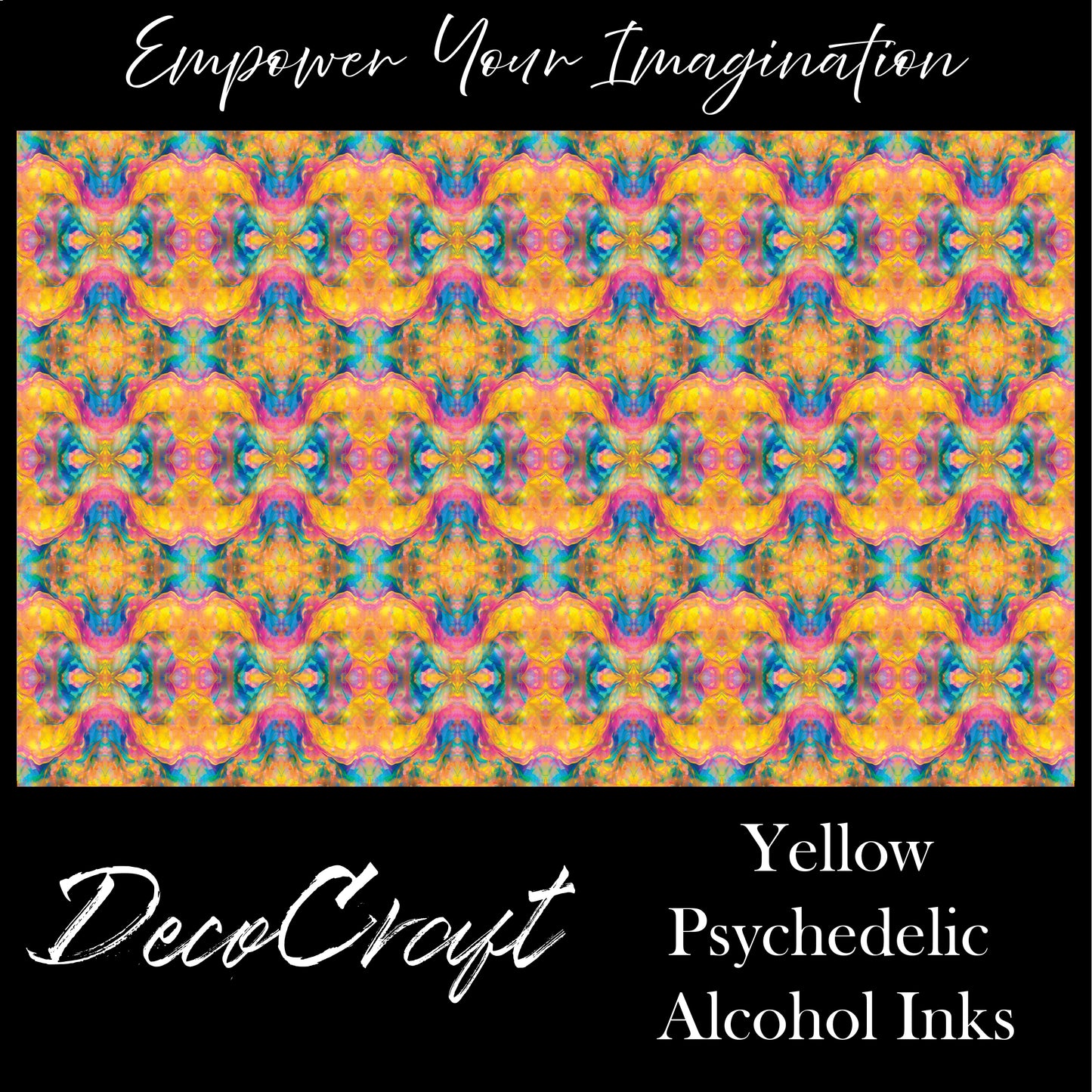 DecoCraft - Abstract - Yellow Psychedelic Alcohol Inks
