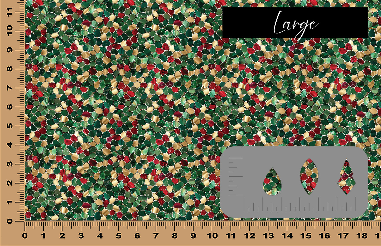 DecoCraft Christmas - Stained Glass - Red and Green Mosiac Stone