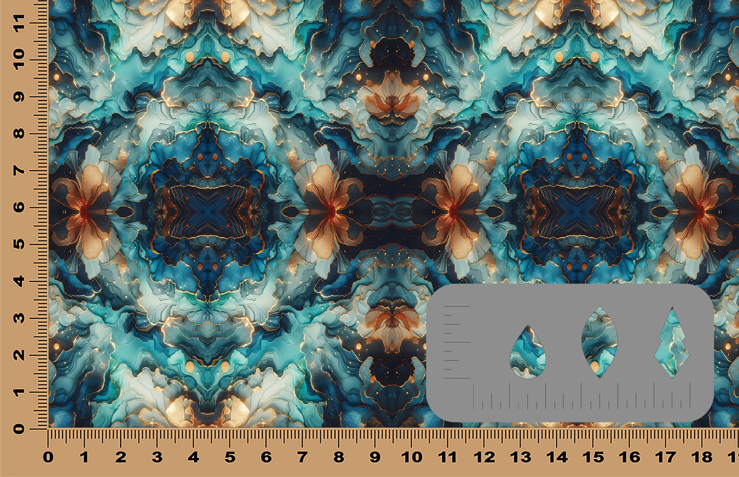 DecoCraft - Abstract - Elegant Blue & Gold Marble II