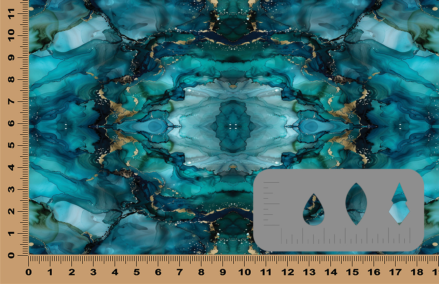 DecoCraft - Abstract - Elegant Blue & Gold Marble III
