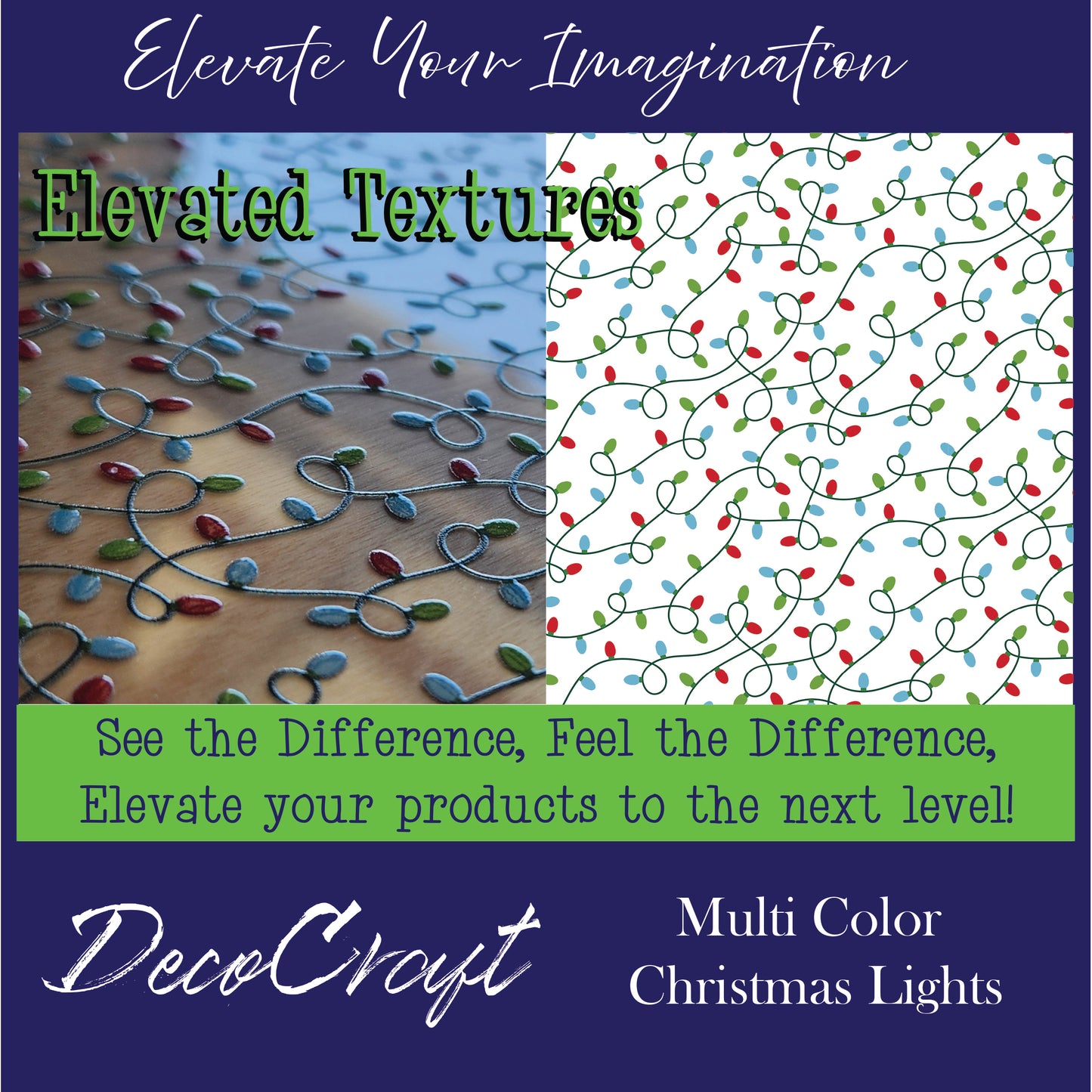 DecoCraft - Elevated Textures - Christmas - Multi-Colored Christmas Lights