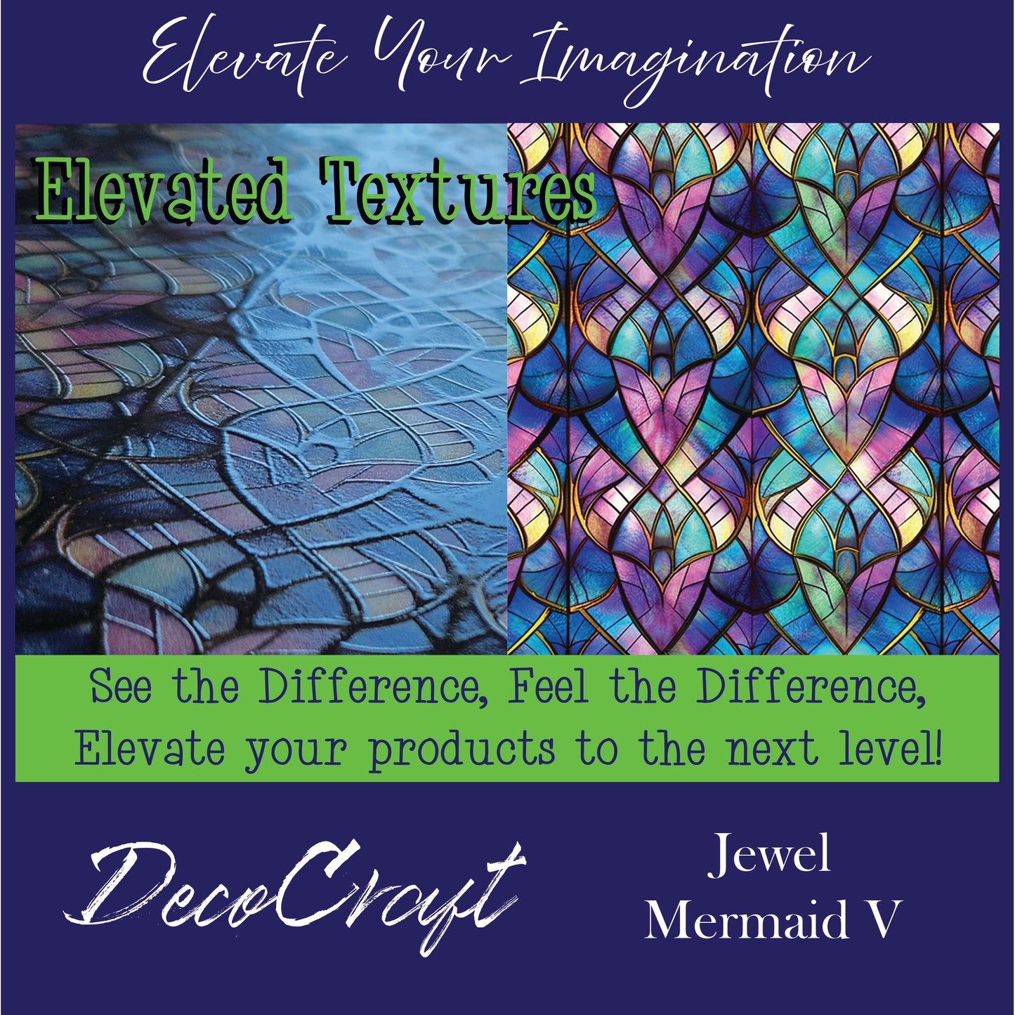 DecoCraft - Elevated Textures - Realistic Stained Glass - Jewel Mermaid V