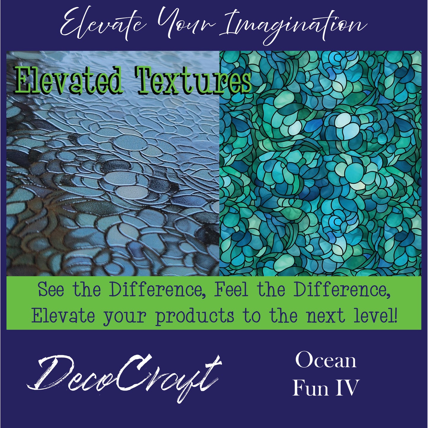 DecoCraft - Elevated Textures - Realistic Stained Glass - Ocean Fun IV