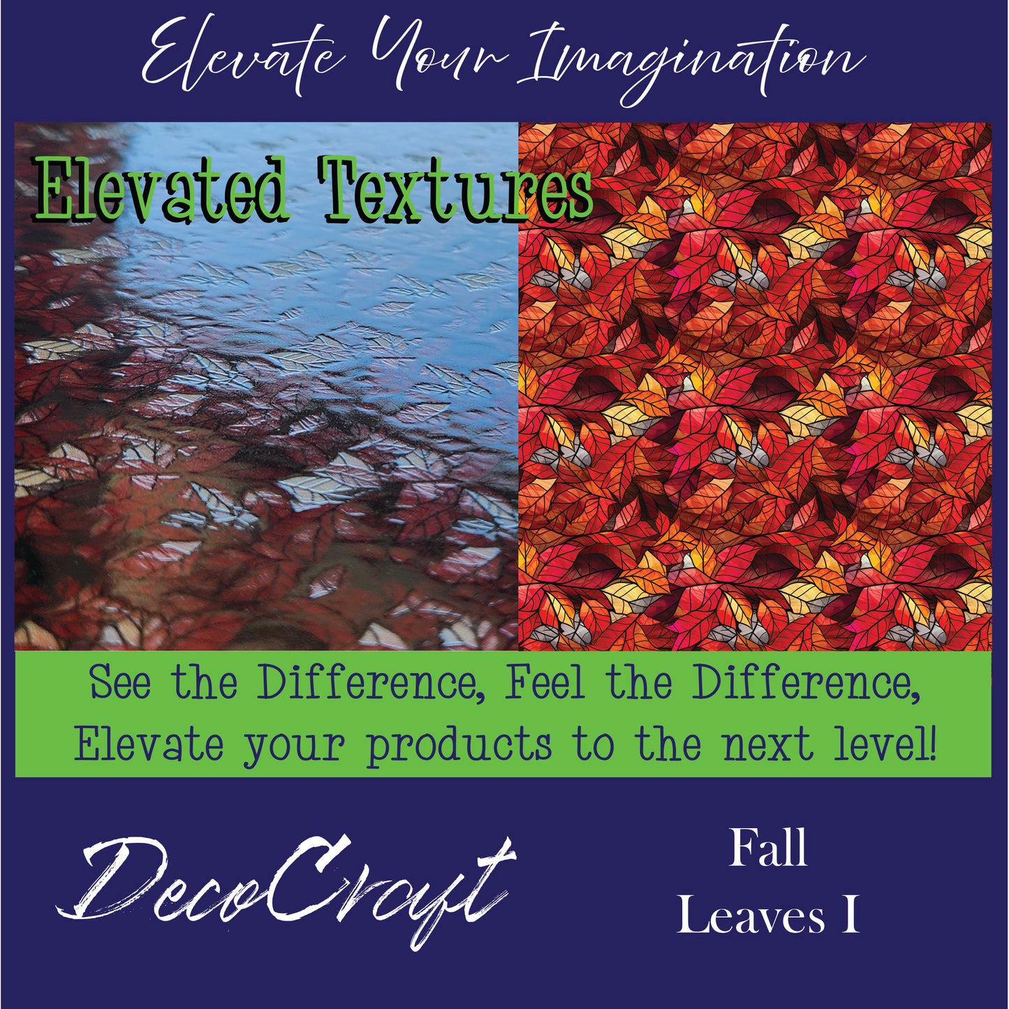 DecoCraft - Elevated Textures - Realistic Stained Glass - Fall Leaves
