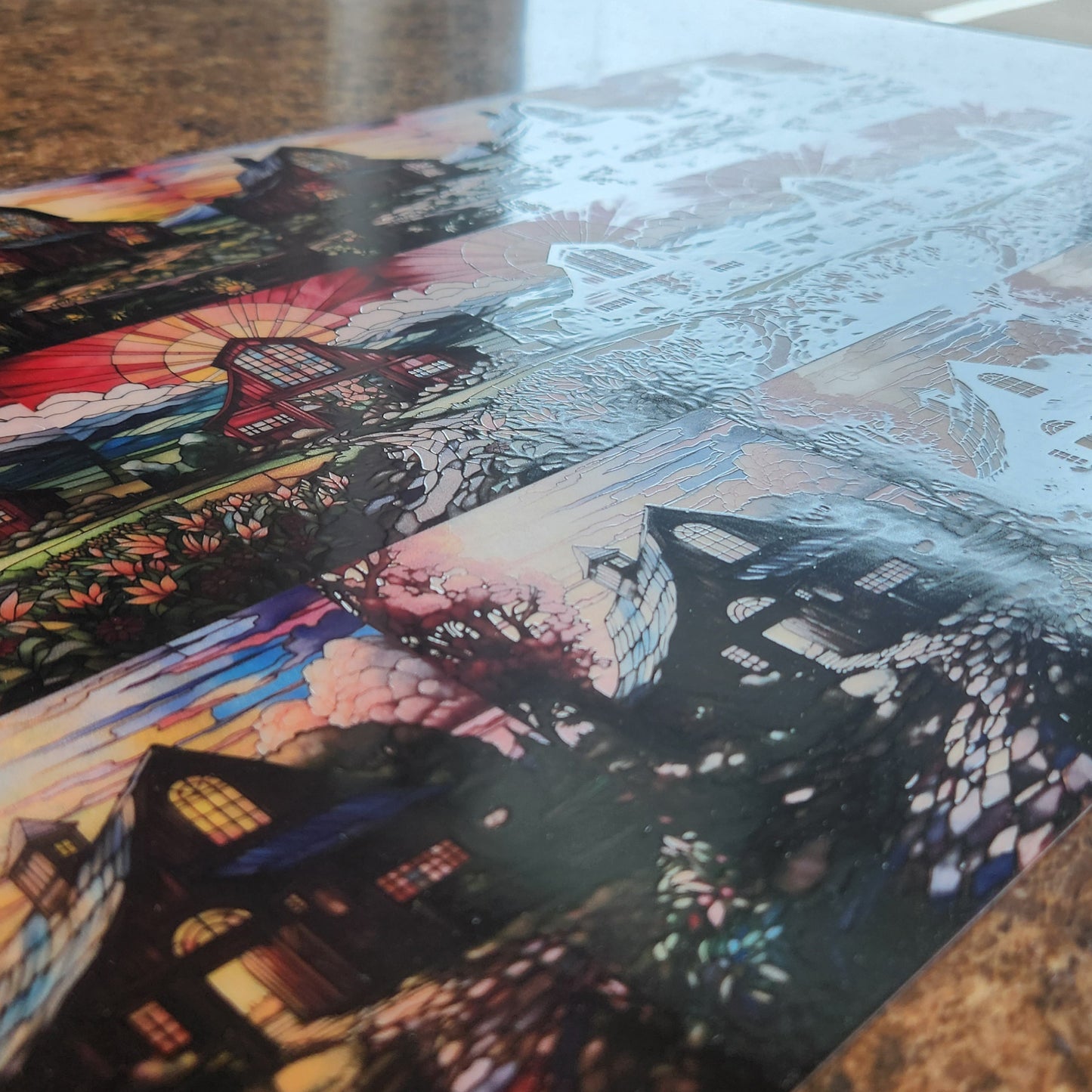 DecoCraft - Elevated Texture - Cherokee Rose - Realistic Stained Glass - Barns II