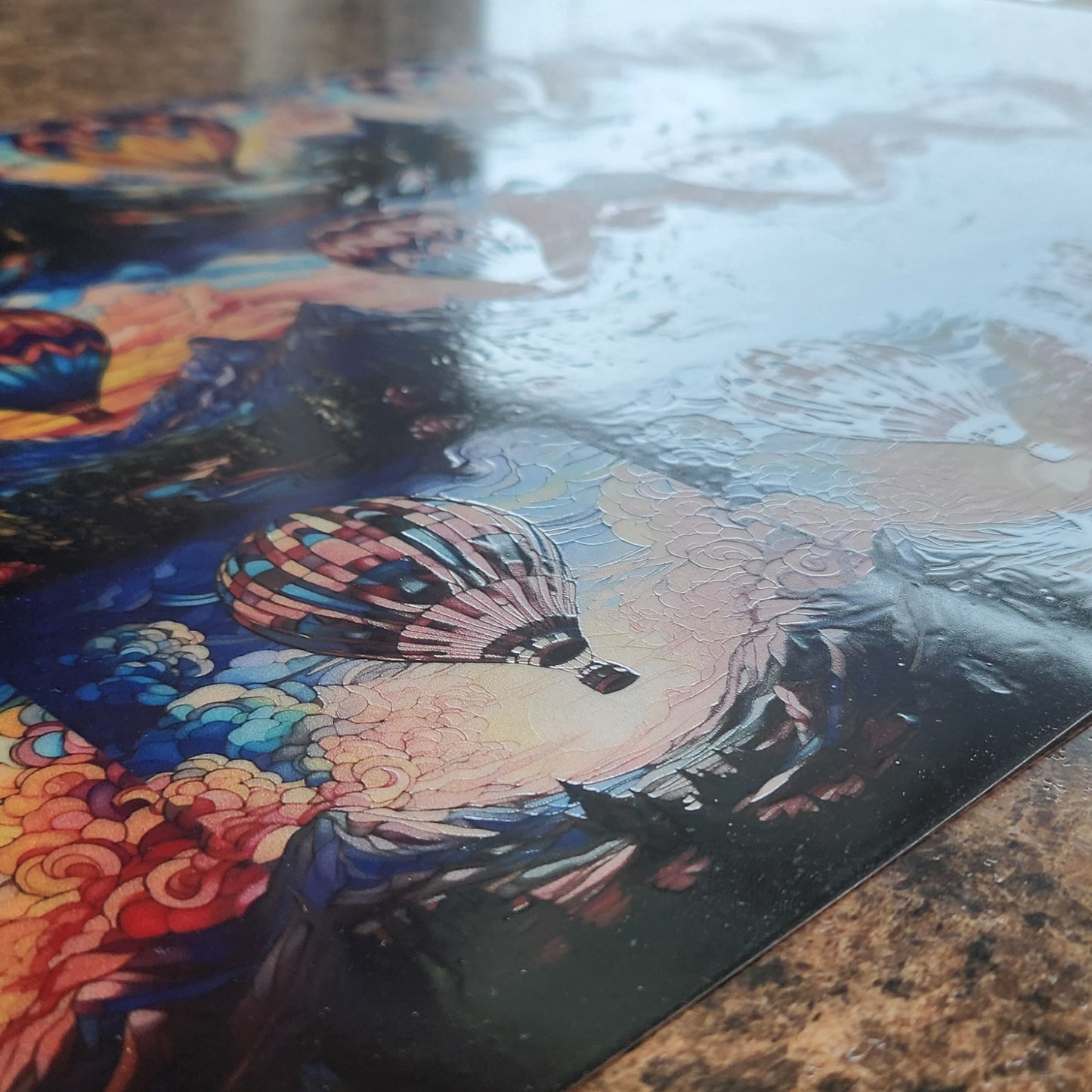 DecoCraft - Elevated Texture - Cherokee Rose - Realistic Stained Glass - Hot Air Balloons