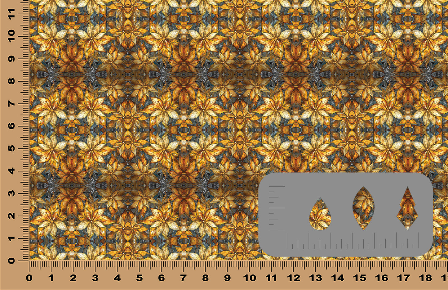 DecoCraft - Stained Glass - Golden Poinsettas