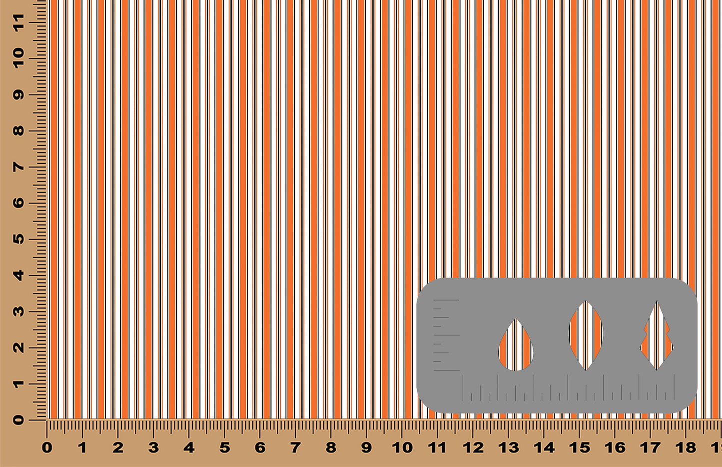 DecoCraft - Stripes - Orange & Black Stripes on White