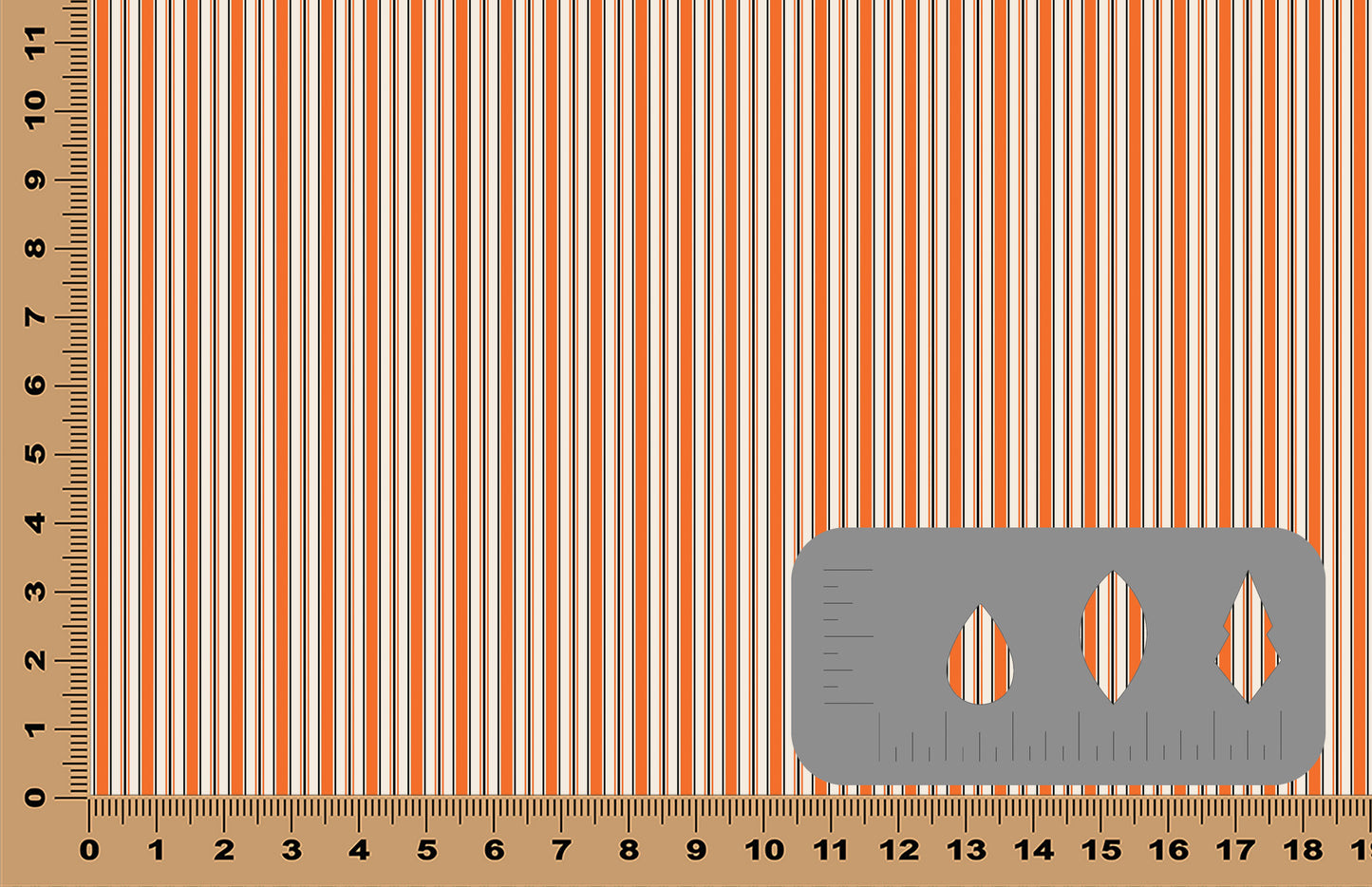 DecoCraft - Stripes - Orange & Black Stripes on Cream