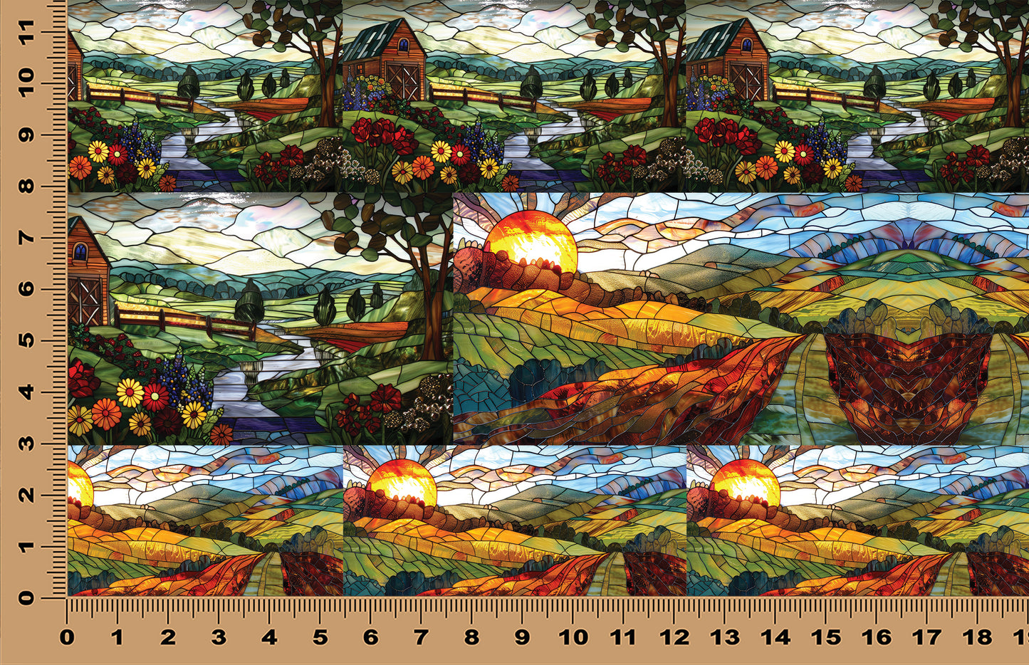 DecoCraft - Elevated Texture - Cherokee Rose - Realistic Stained Glass - Country Pastures