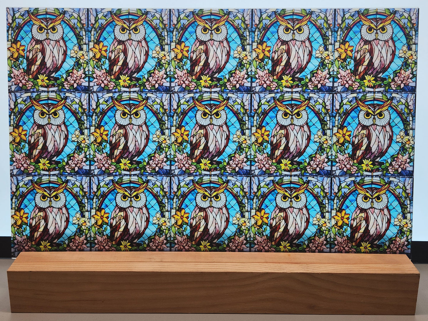 DecoCraft - Scenic Elevated Texture Tiles - Spring Blooming Birds - Owl