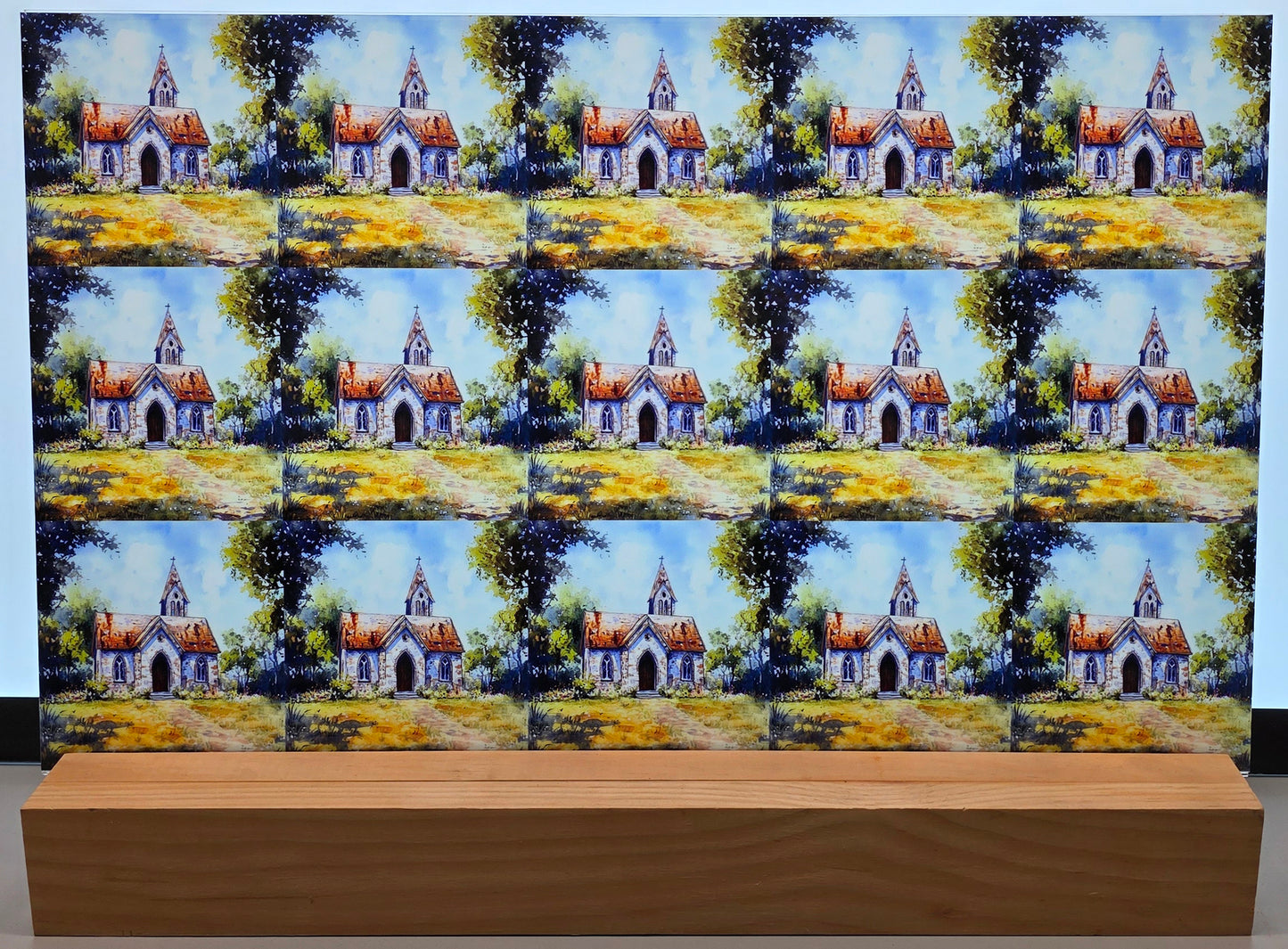 DecoCraft - Scenic Tiles Series - Stone Chapel in the Meadow