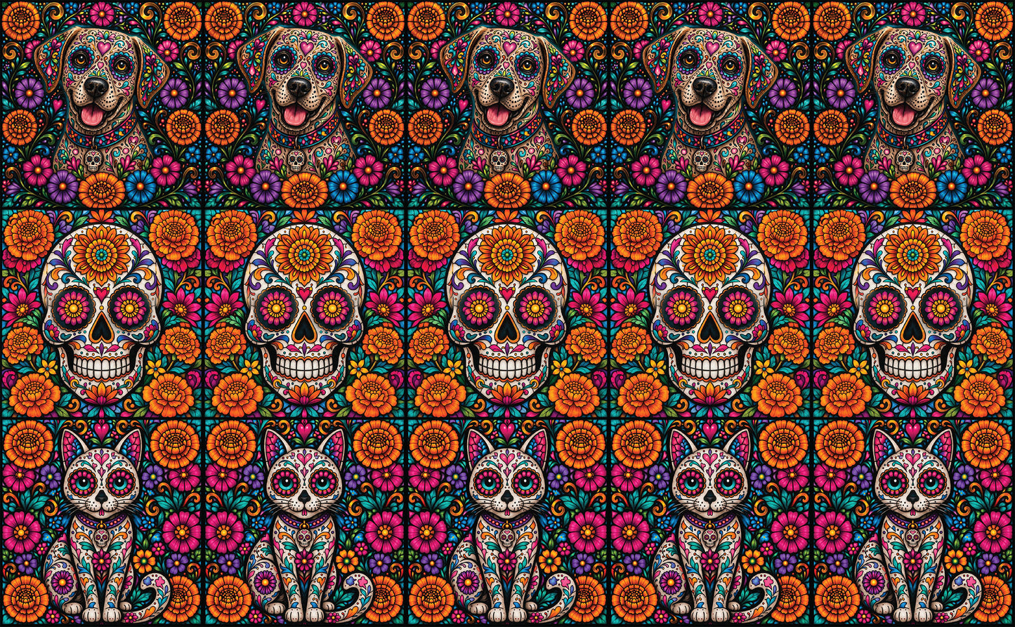 DecoCraft - Studio 1375 - Scenic Tiles Series - Radiant Vida - Sugar Skull Assortment Vol 1