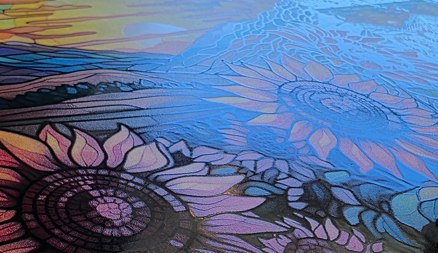 DecoCraft - Scenic Elevated Texture Tiles - Sunflower Mountain Glow