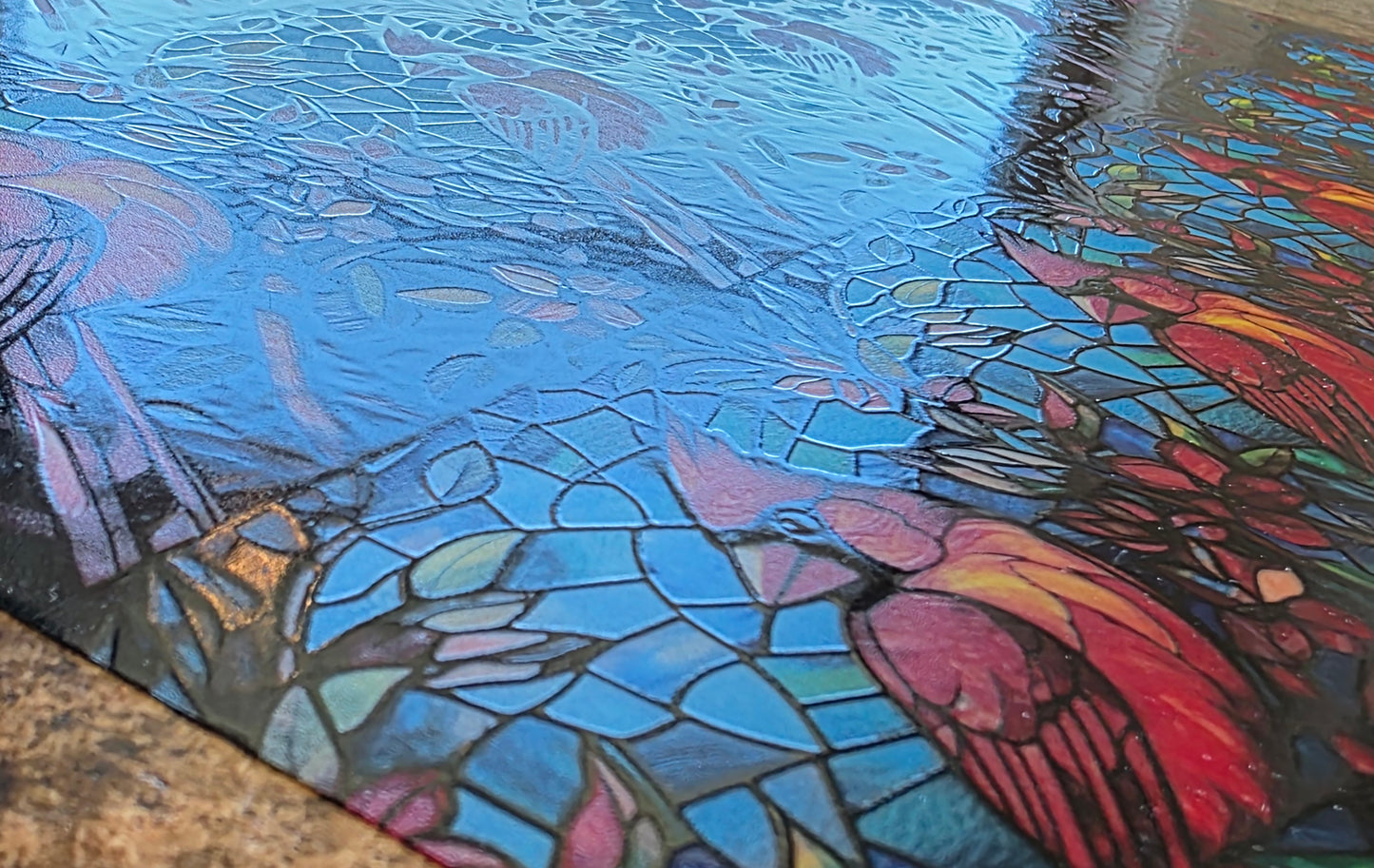 DecoCraft - Scenic Elevated Texture Tiles - Realistic Stained Glass - Cardinal