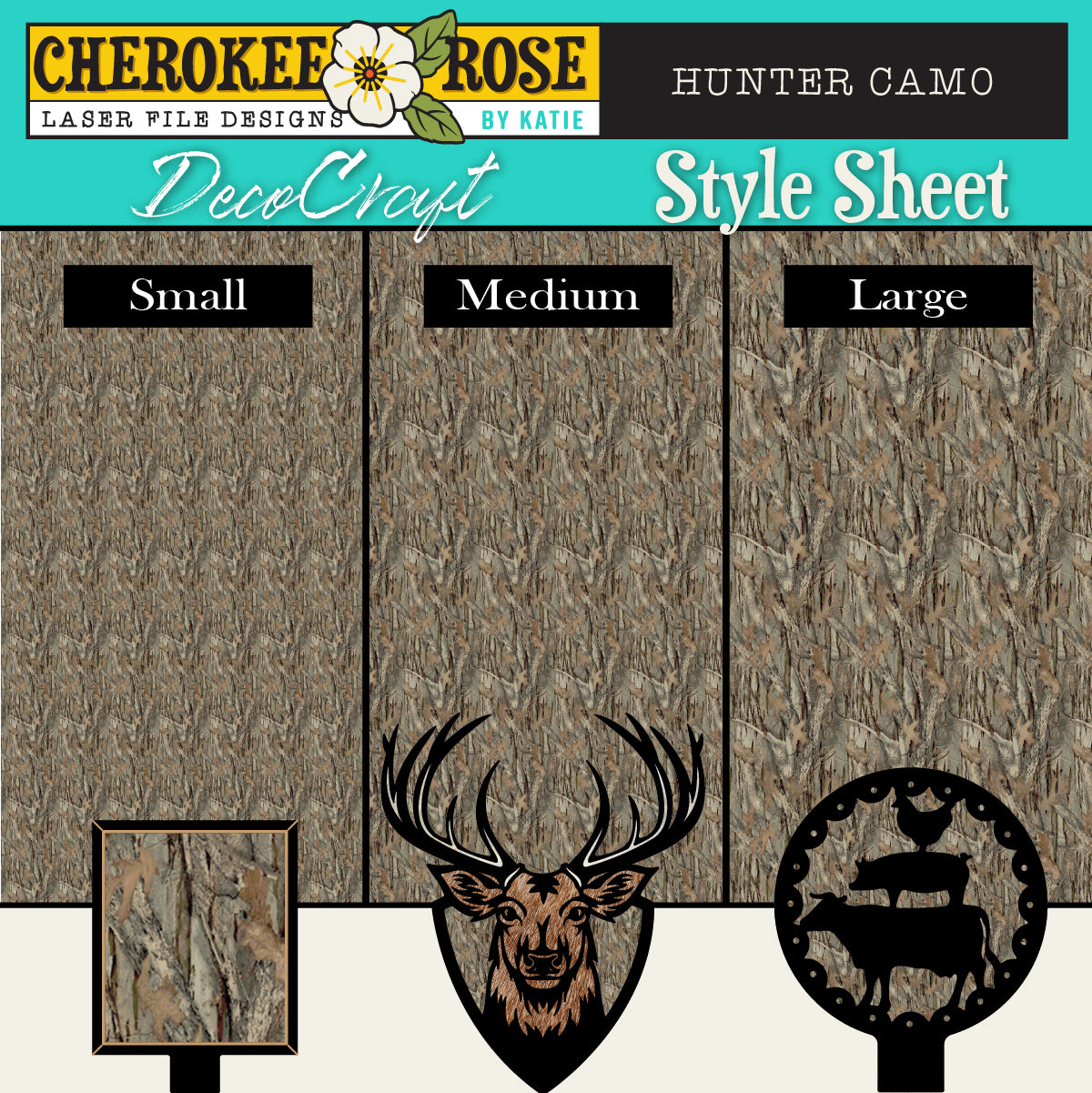 DecoCraft - Cherokee Rose - Style Sheet - Hunter Camo