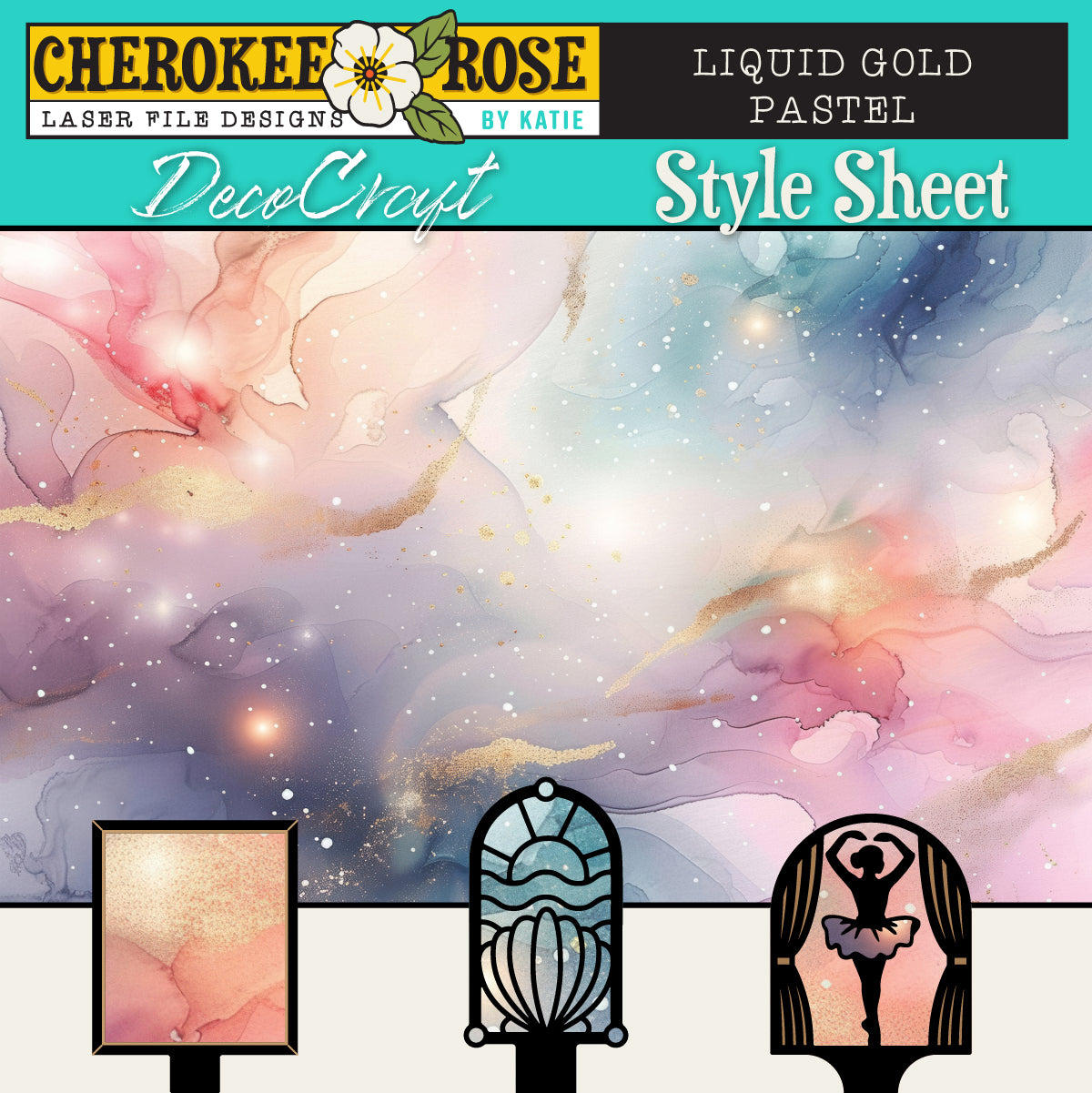 DecoCraft - Cherokee Rose - Style Sheet - Liquid Gold - Pastel