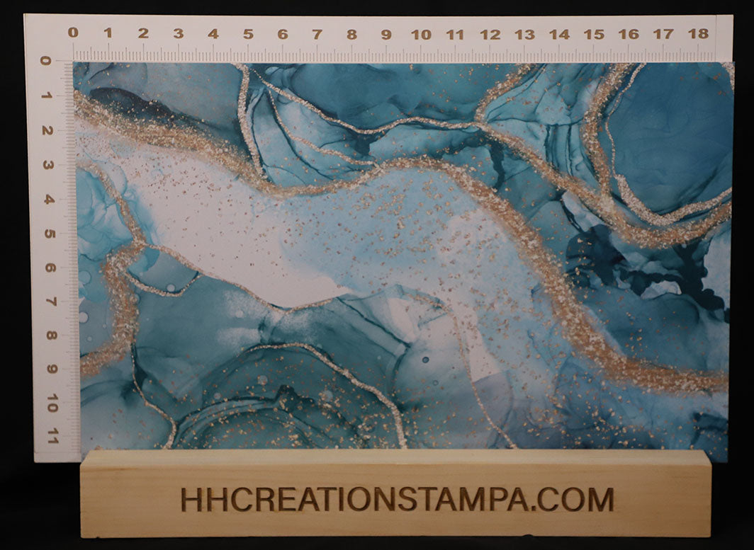 DecoCraft - Marble - Teal and Gold