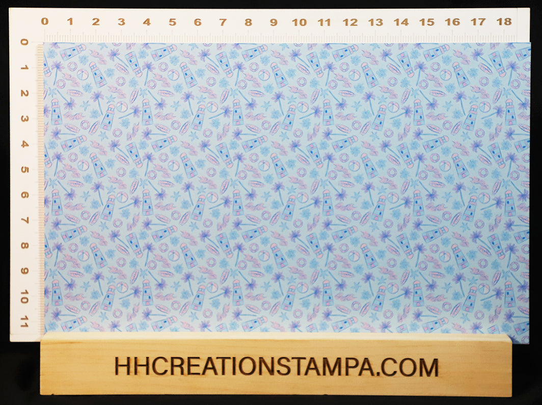 DecoCraft - Summer - Retro Lighthouse & Palm Trees