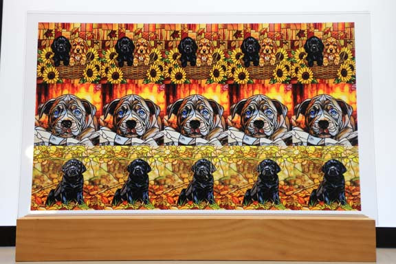 DecoCraft - Scenic Elevated Texture Tiles - Dogs - Autumn Paws