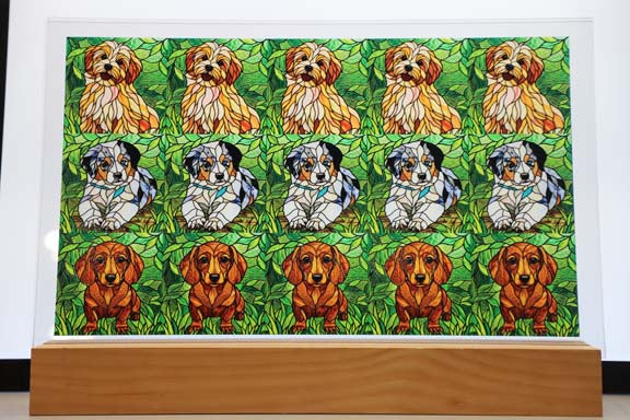 DecoCraft - Scenic Elevated Texture Tiles - Dogs - Leafy Paws I