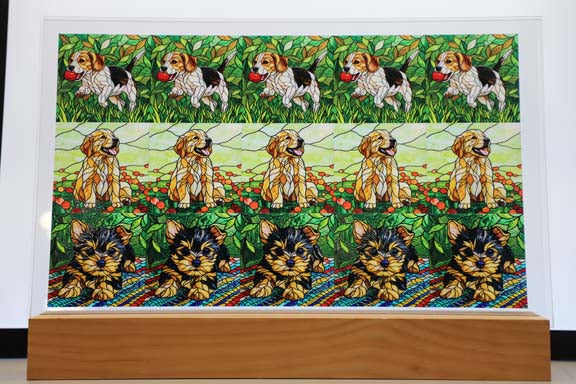 DecoCraft - Scenic Elevated Texture Tiles - Dogs - Playful Pups