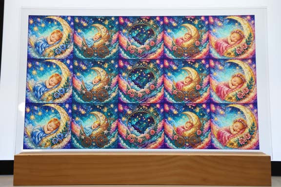 DecoCraft - Studio 1375 - Scenic Tiles Series - Moonbeam Babies - Blonde