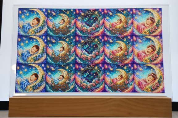 DecoCraft - Studio 1375 - Scenic Tiles Series - Moonbeam Babies - Brunette