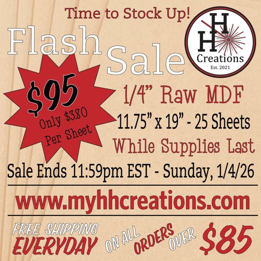 Flash Sale - 1/4" Premium Raw MDF Draft Board - Without Slick Finish - 11.75" x 19" - $95 - Price will reflect in checkout