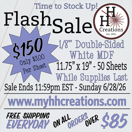 Flash Sale - 1/8" Premium White Double-Sided MDF Draft Board - 11.75" x 19" - $150 - Price will reflect in checkout