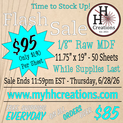 Flash Sale - 1/8" Premium Raw MDF Draft Board - Without Slick Finish - 11.75" x 19" - $95 - Price will reflect in checkout