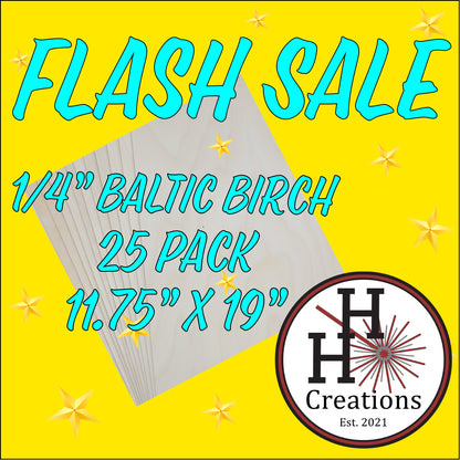 Flash Sale - 1/4" Premium B/BB - Baltic Birch Plywood 11.75" x 19" - $125 - Price will reflect in checkout