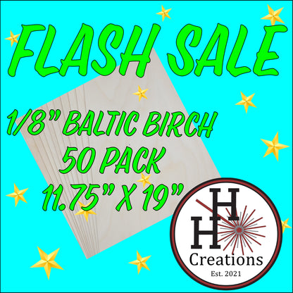Flash Sale - 1/8" Premium - B/BB - Baltic Birch Plywood 11.75" x 19" - $145 - Price will reflect in checkout