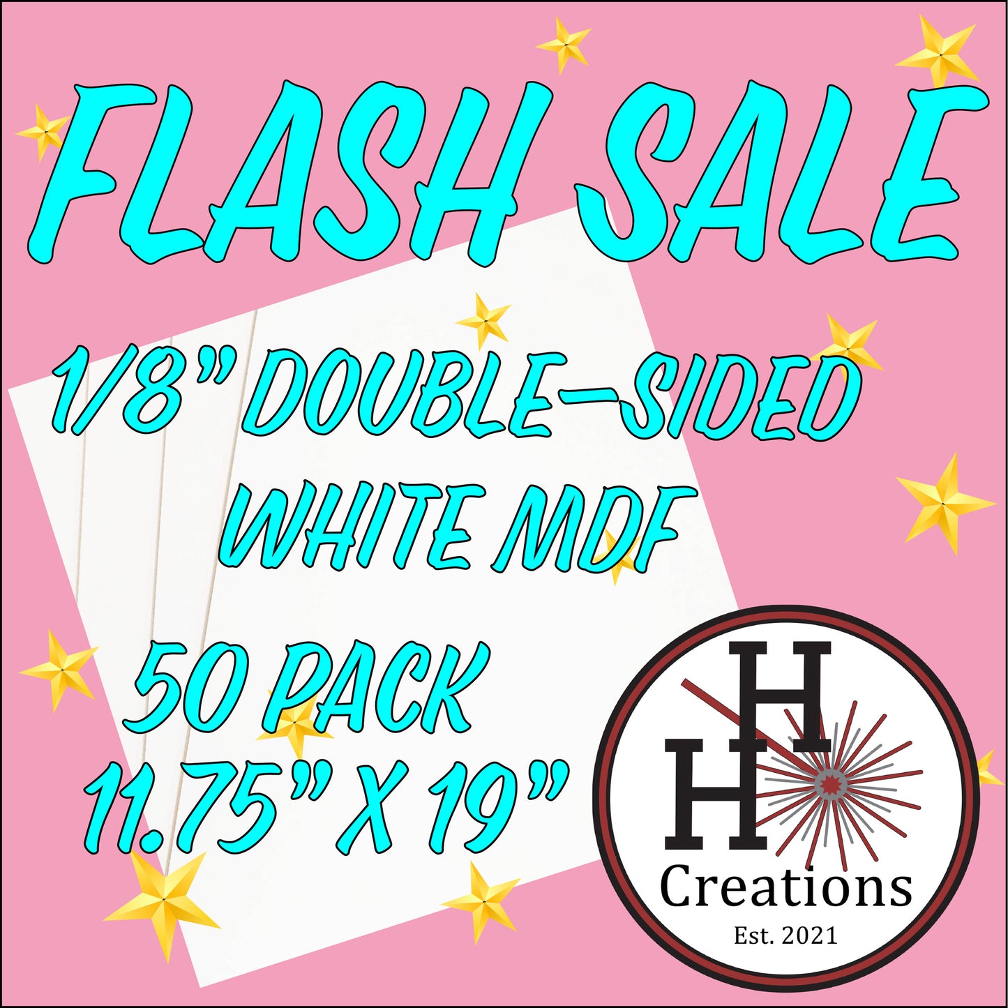 Flash Sale - 1/8" Premium White Double-Sided MDF Draft Board - 11.75" x 19" - $145 - Price will reflect in checkout