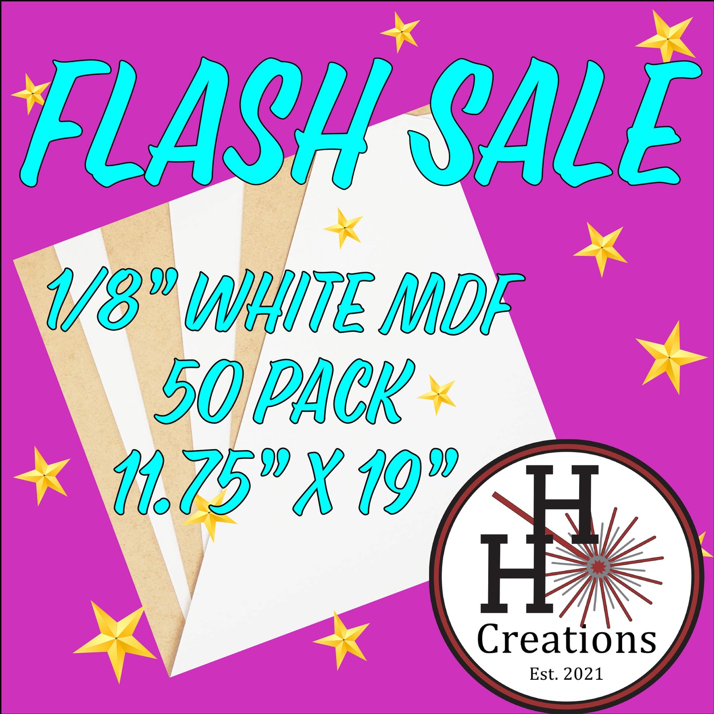 Flash Sale - 1/8" Premium White Single-Sided MDF Draft Board - 11.75" x 19" - $120 - Price will reflect in checkout