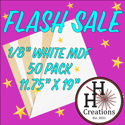 Flash Sale - 1/8" Premium White Single-Sided MDF Draft Board - 11.75" x 19" - $120 - Price will reflect in checkout