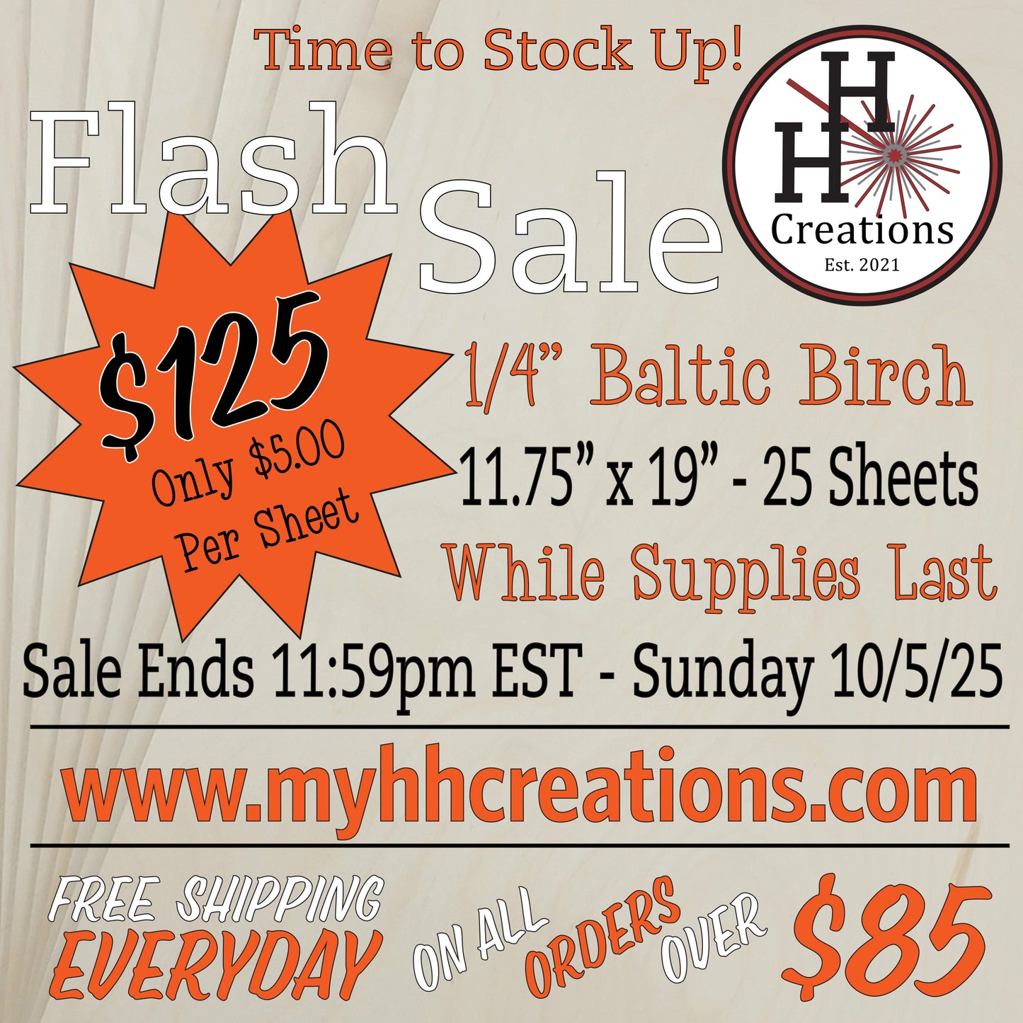 Flash Sale - 1/4" Premium B/BB - Baltic Birch Plywood 11.75" x 19" - $125 - Price will reflect in checkout