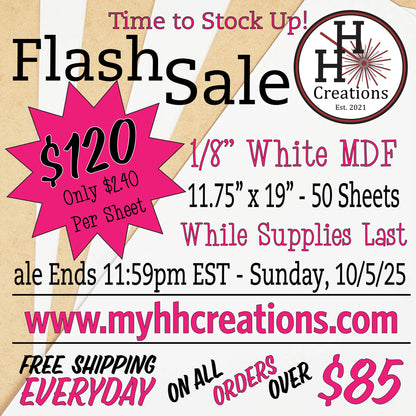 Flash Sale - 1/8" Premium White Single-Sided MDF Draft Board - 11.75" x 19" - $120 - Price will reflect in checkout